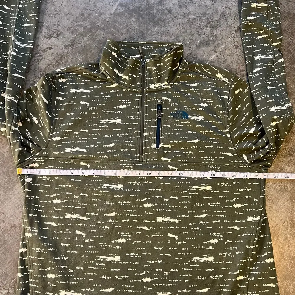The North Face TKA Glacier Abstract Olive Fleece Pullover Size L Gorpcore